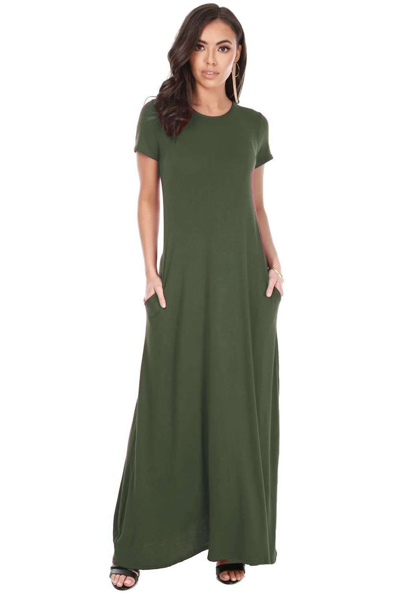 Home Products Harrieta Jersey Maxi Tshirt Dress With Pockets